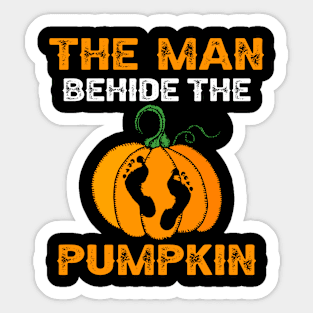 Halloween Pregnancy Man Pumpkin Sticker